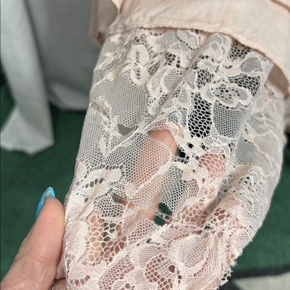 Anthropologie Square Neck Ruffled Lace Tiered High Low Dress - Picture 10 of 10